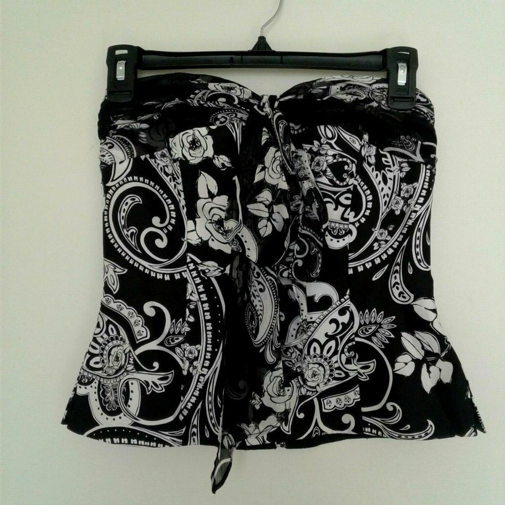 White House Black Market Silk Corset Halter Top Floral/Paisley (Size: 6)